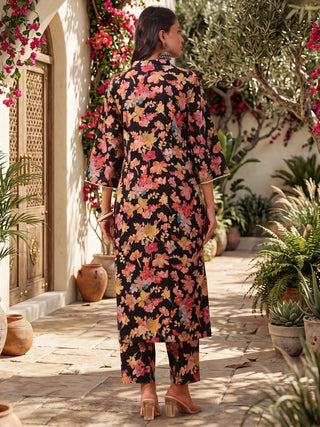 Women Floral Printed Regular Pure Cotton Kurta with Trousers & With Dupatta
