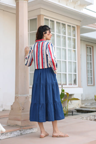 Blue Solid Fit & Flare Dress