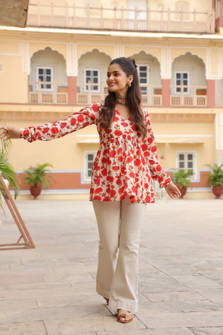 Floral Print Cotton Top