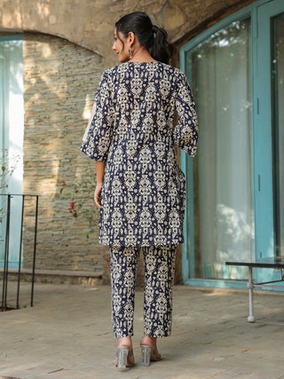 Printed Pure Cotton Tunic With Trouser