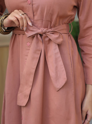 Rose Pink Solid Dress