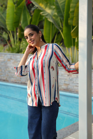 Beige Striped Shirt