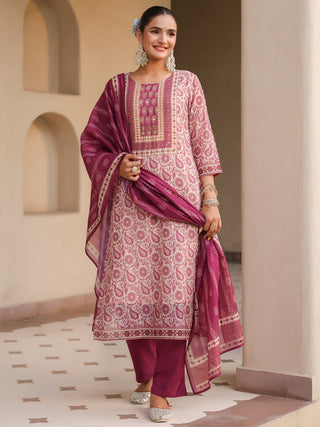 Women Floral Printed Regular Mirror Work Kurta with Trousers & With Dupatta
