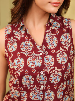 Print Ethnic Cotton Top