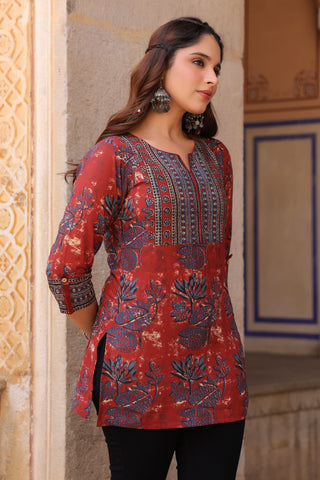 Floral Print Cotton Top