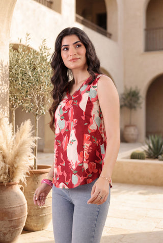Floral Print Cotton Top