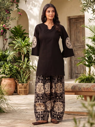 Women Printed Regular Pure Cotton Kurta with Salwar