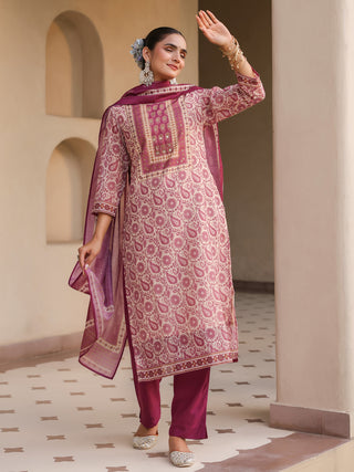 Women Floral Printed Regular Mirror Work Kurta with Trousers & With Dupatta