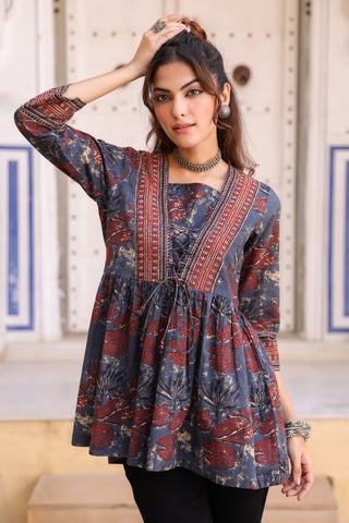 Floral Print Cotton Top