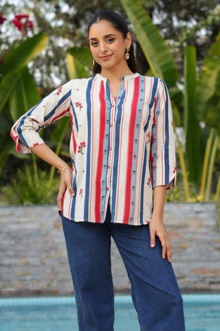 Beige Striped Shirt
