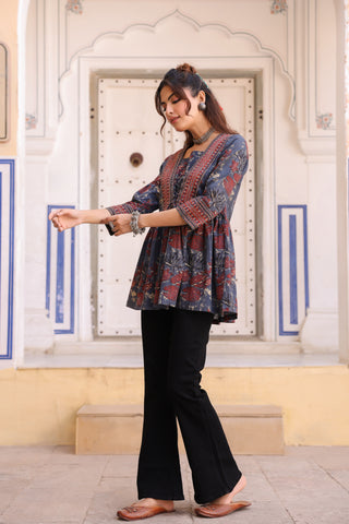 Floral Print Cotton Top