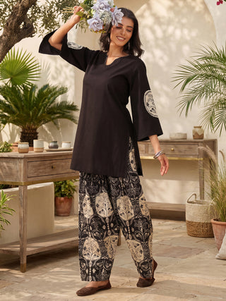 Women Printed Regular Pure Cotton Kurta with Salwar