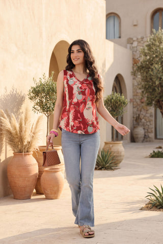 Floral Print Cotton Top