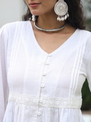 Women Solid Cotton Flex Peplum Top