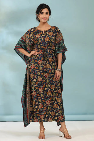 Women Floral Printed Kaftan Long Kurta