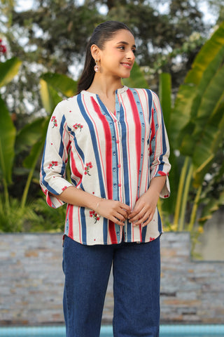 Beige Striped Shirt