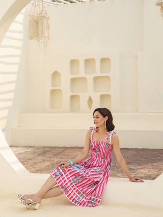 A-line cotton floral outfit