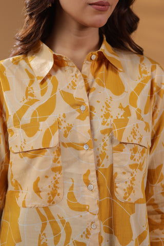 Abstract Design Cotton Shirt Top