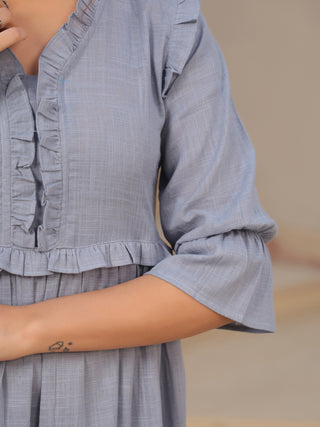 Bell sleeve midi dress