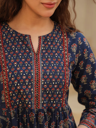 Blue Printed Summer Wear