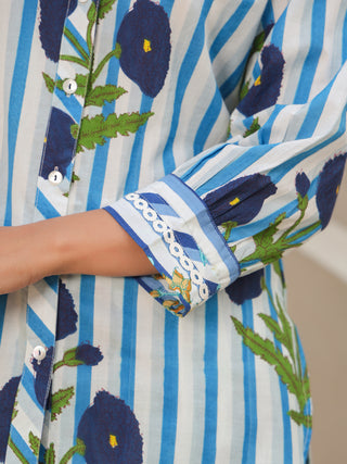Blue printed co-ord outfit