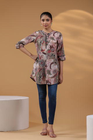 Brown Ethnic Motif Cotton Top