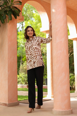 Casual wear cotton printed top women