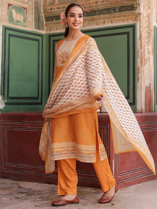 Chanderi cotton ethnic wear set