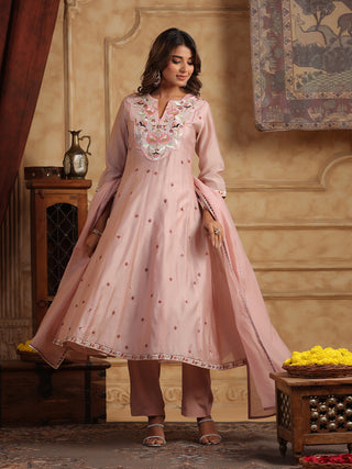Chanderi ethnic kurta set