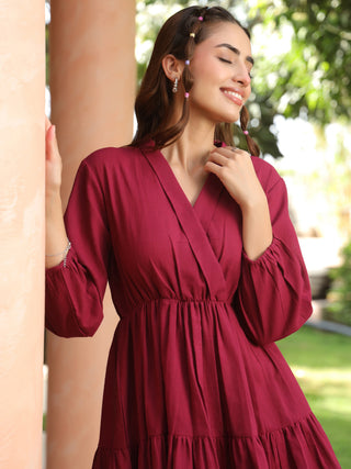 Chic tiered wrap mini dress
