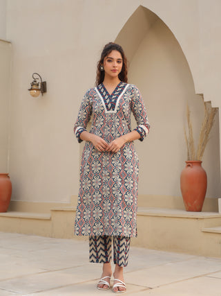 Classic cotton kurta pant set