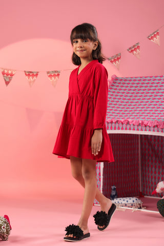 Comfortable pure cotton A-line dress for kids