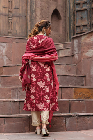Cotton Floral Kurta Set
