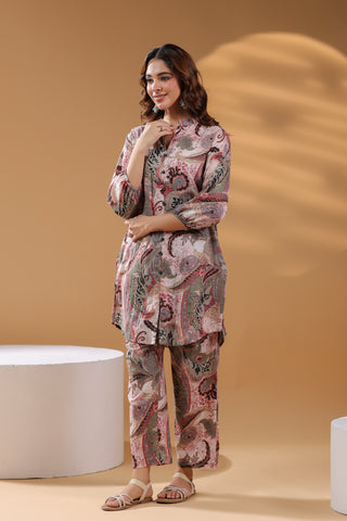 Cotton Floral Tunic Pant Set