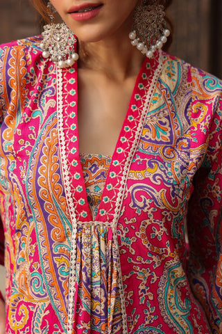 Cotton Thread Work Anarkali Outfit