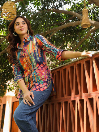 Cotton casual shirt with prints
