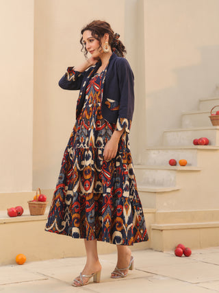 Cotton ethnic midi dress