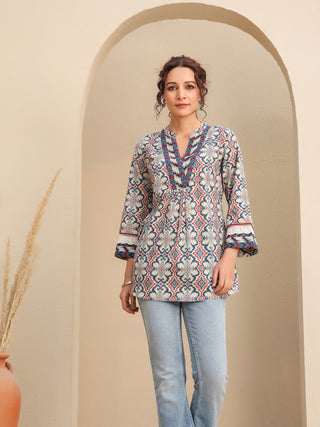 Cotton ethnic print top