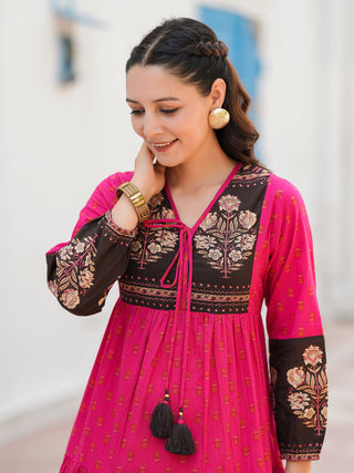 Cotton fit and flare midi dress