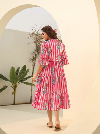 Cotton fit flare dress
