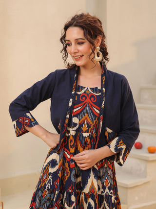 Cotton flare midi dress