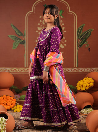 Cotton gotta patti kurti sharara set
