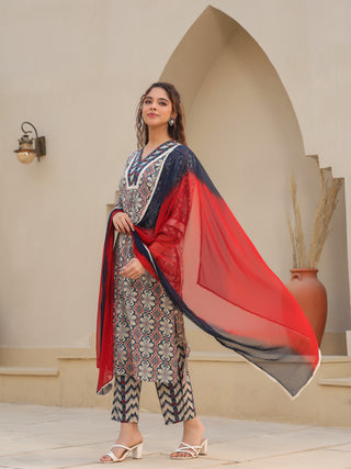Cotton kurta with trousers set