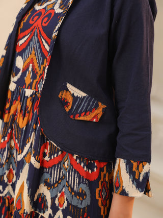 Cotton printed flare dress