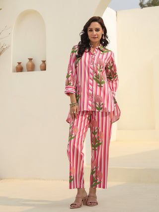 Cotton shirt collar co-ord set