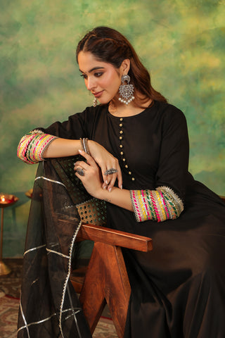 Designer Black Anarkali Suit
