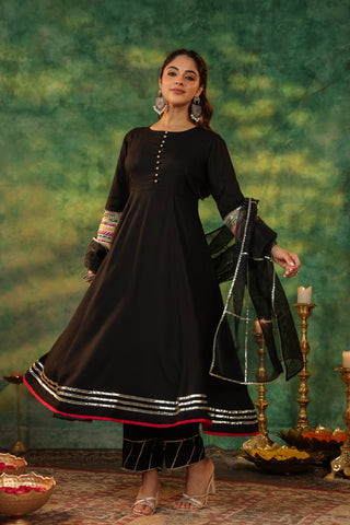 Elegant Black Anarkali Outfit