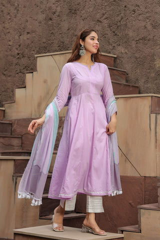 Elegant Cotton Anarkali Kurta Set