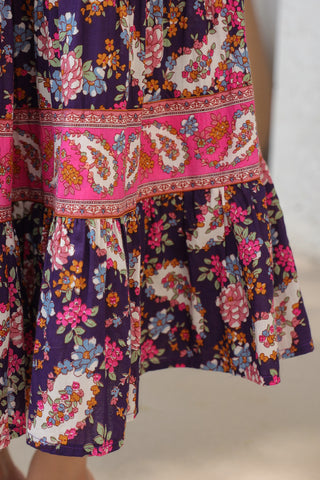 Elegant Ethnic Paisley Midi Dress