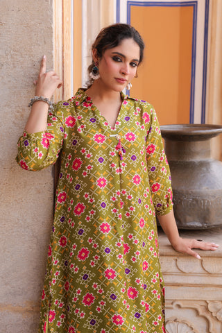 Elegant V-neck ethnic co-ord set women